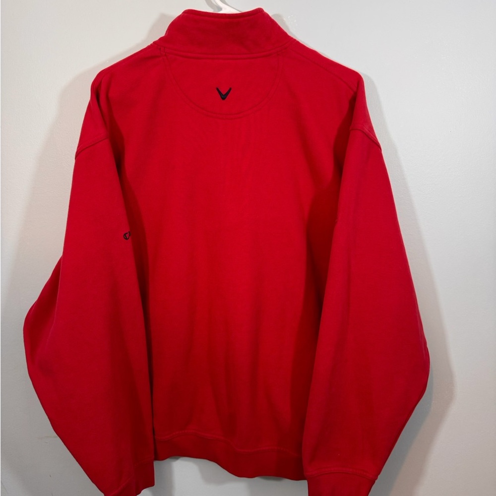 Callaway Men Large Red 1/4 Zip-Up Fleece Sweater - Picture 7 of 7